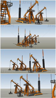 石油机械设备石油挖掘机SU模型设计模型下载
